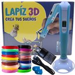 Bolígrafo 3D para Niños + 50 Metros PLA Modelo 2025 Azul