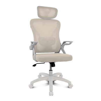 Silla Gaming Drift Gaming Drair35 – Reclinable 90-120°, Reposacabezas Y Reposabrazos Abatibles, Soporta Hasta 120 Kg, Beige-blanco