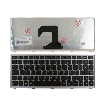 Teclado para Portátil Lenovo U410 NEGRO CON MARCO PLATA - 1