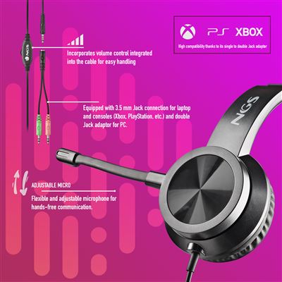 Auriculares Diadema con Cable NGS MS 13 Pro - Jack 3.5mm · Cable