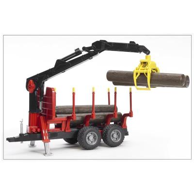 Bruder 2252 Remolque Para Troncos Con Grúa + 4 Troncos