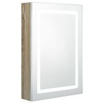Armario de baño con espejo LED vidaXL color roble y blanco 50x13x70cm