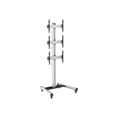 Soporte De Suelo Con Ruedas Kimex 031-1300k2 Para 3 Tv 40""-65"" , Altura 240 Cm