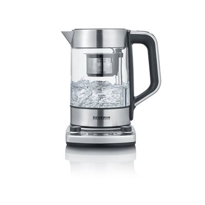 Hervidor De Té Y Agua De Cristal Severin Wk 3422 Con Elevación Automática 1,7 L. Cristal-acero Inoxidable / Negro 3000 W