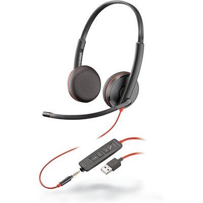 Auriculares Con Micrófono Plantronics Blackwire 3225 Usb-a Negro