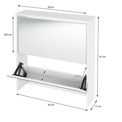 Zapatero mueble ML-design 67x63x17 cm blanco, Zapatilleros, Los mejores  precios