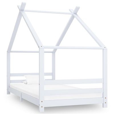 Vidaxl Blanco Estructura De Cama Infantil Madera Maciza Pino 90X200cm