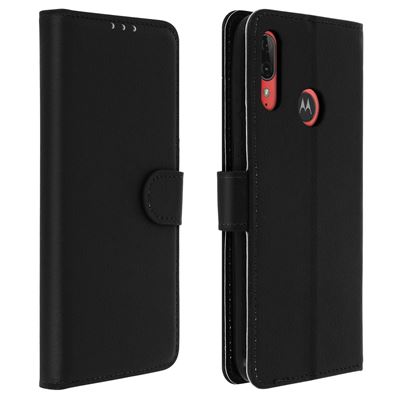 Funda Motorola E6 plus cartera soporte negra samsung avizar foliobookbke6pl