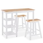 Conjunto de mesa alta de cocina vidaXL 3 piezas Blanco