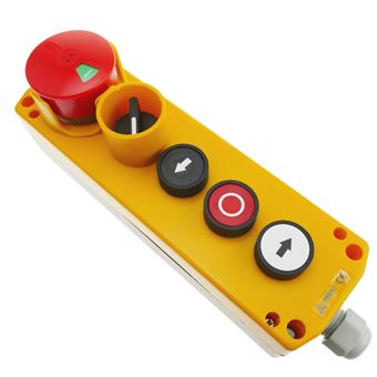 Caja de 2+2 pulsadores momentaneos y 2 conmutador y parada de emergencia de la serie COB BeMatik