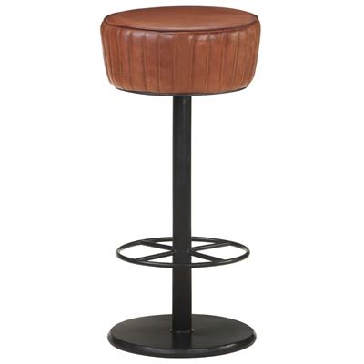 Vidaxl Marrón Taburete De Cocina De Cuero