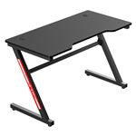 Mesa gaming ergonómica encimera fibra carbono Homcom 120x60x73cm negro