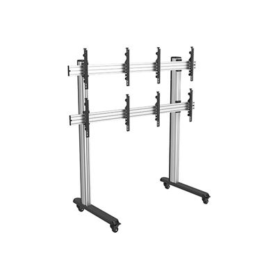 Soporte De Suelo Con Ruedas Kimex 031-2410k2 Para 4 Pantallas 45""-55"" , Altura 240 Cm