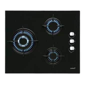 Placa de gas Cata CIB 6021 BK 3 Fuegos 60cm 8100W Negro - 1