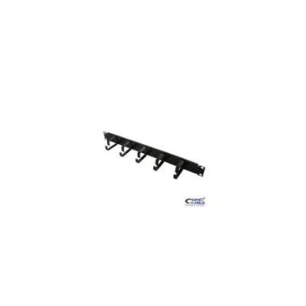 Organizador de Cables Metalico con 5 Anillos, 19 1u, Negro