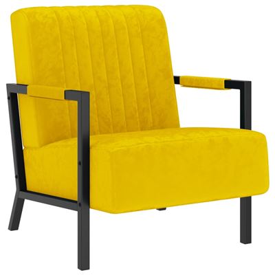 Sillón vidaXL terciopelo amarillo mostaza 66x84x84cm