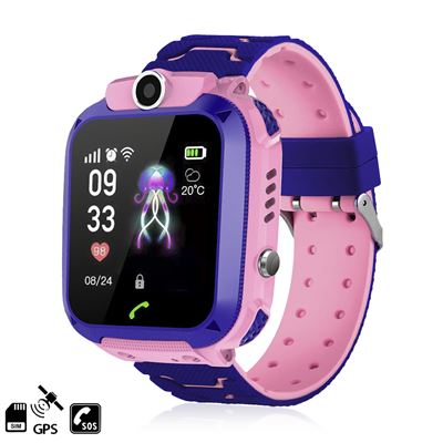Smartwatch Dam Lbs Especial Para Niños Función De Rastreo Llamadas Sos Rosa