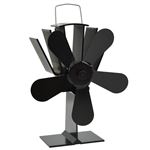 Ventilador de estufa accionado por calor 5 aspas vidaXL negro