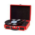 Tocadiscos Denver VPL-120 diseño maleta de color Rojo