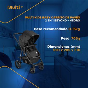 Carrito de Paseo 2 en 1 Beyond Multi Kids Baby BB428 Negro - Carritos de  bebe - Los mejores precios