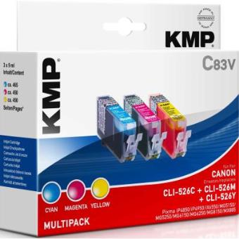 KMP C83V Promo Pack   C/M/Y compatible with Canon CLI-526 - 1