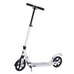 Patinete Plegable Scooter con Manillar Altura Ajustable Patinete para Adultos y Niños (más de 14 años) Tipo Monopatín con Freno Grandes Ruedas Carga 100kg Blanco