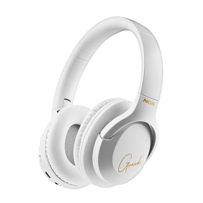 Auriculares Ngs Artica Greed White Inalámbricos, Bluetooth, 40hr Autonomía, Ligero, Micrófono.