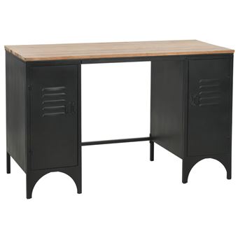 Escritorio vidaXL, doble pedestal Madera abeto y Acero 120x50x76 cm