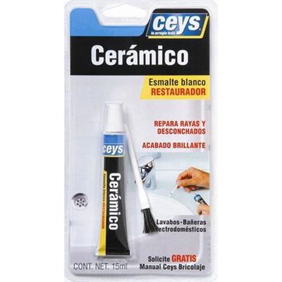 Ceys Adhesivo Restaurador esmalte lavavos bañeras porcelanas color blanco brillante ceramico 15 505101