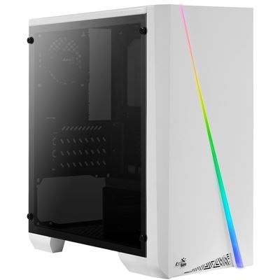 Aerocool Blanca Caja Pc Microatx Cylon Mini Rgb, Ventana Lateral, Ventilador 8Cm