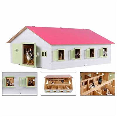Establo De Caballos Kids Globe, 7 Boxes 1:24 Rosa 610189