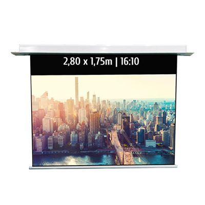 Pantalla De Proyección Eléctrica Empotrable Kimex 048-1536w, 2,80 X 1,75m, Formato 16/10, Función Wifi