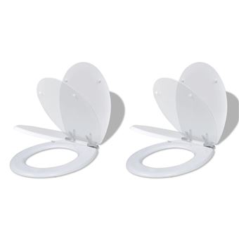 Asientos de inodoro vidaXL con tapas de cierre suave uds MDF Blanco