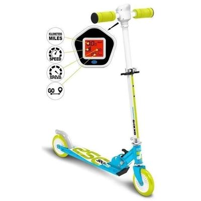 Patinete Plegable Con Velocímetro - Azul Skids Control
