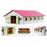 Establo de caballos Kids Globe, 9 boxes 1:32 rosa 610188_0