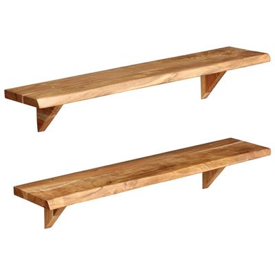 Vidaxl Estantes De Pared 2 Uds. 90X20x16 Cm Madera Maciza De Acacia
