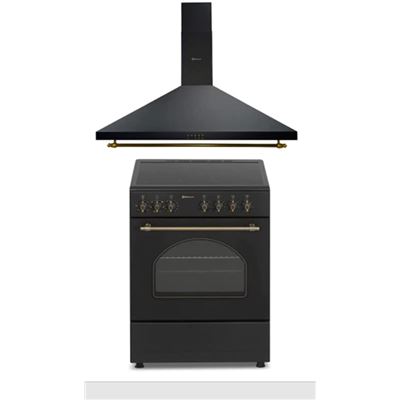 Conjunto Cocina Vitrocerámica Solthermic Vtc60negra 3 Fuegos 60x60cm Negra + Campana Solthermic H90pr 90cm Negro