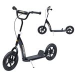 Patinete Scooter 2 Ruedas Manillar Ajustable Negro 120x52x75-86cm