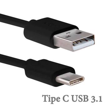 Cable Cargador USB a USB Tipo c Datos Sincronización Carga Móvil Macbook  Negro
