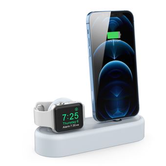 Soporte de Carga Dock para iPhone /Apple Watch 2 in 1 Azul claro - 1