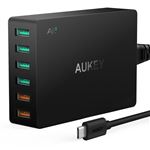 Cargador Aukey Qualcomm Quick Charge 6 puertos USB