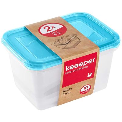 Set 2 Tuppers Keeeper Fredo Fresh 3x2l 20,5x15,5x10,5cm Bicolor