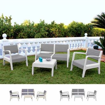 Conjunto de jardín resina bar mesa plazas respaldo realzado MIAMI 55258, Sillones, Los mejores precios | Fnac