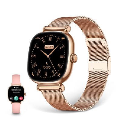 Smartwatch Ksix Iria Pantalla Amoled 1,7"" Correa Metal Y Silicona Modos Deporte Y Salud Llamadas Rosa