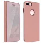 Funda Libro Efecto Espejo Rosa iPhone 7 Plus / 8 Plus Tapa translúcida Soporte
