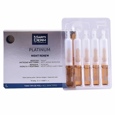 Ampollas Efecto Lifting Martiderm Platinum Night Renew 10 X 2ml