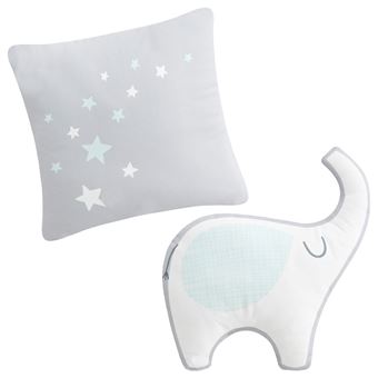 Set de 2 cojines decorativos Pekebaby Dream Big menta algodón
