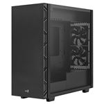 Caja PC, Aerocool FLOBK, Negro, 5 Ventiladores 12cm, Cristal templado, Rejilla