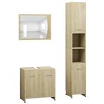 Conjunto de muebles de baño vidaXL 3 piezas aglomerado roble sonoma 36,69 kg