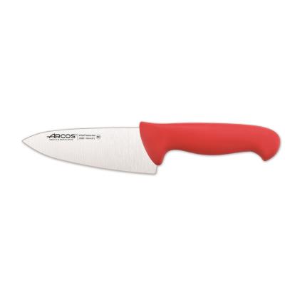Cuchillo De Cocinero Arcos Colour - Prof 292022 De Acero Inoxidable Y Mango Ergonómico De Polipropileno - Rojo